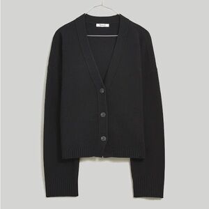 Madewell V-Neck Slim Cardigan Sweater / True Black
